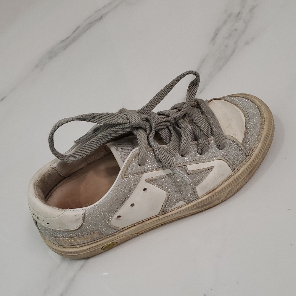 Golden Goose Kids Gray and White Sneakers
